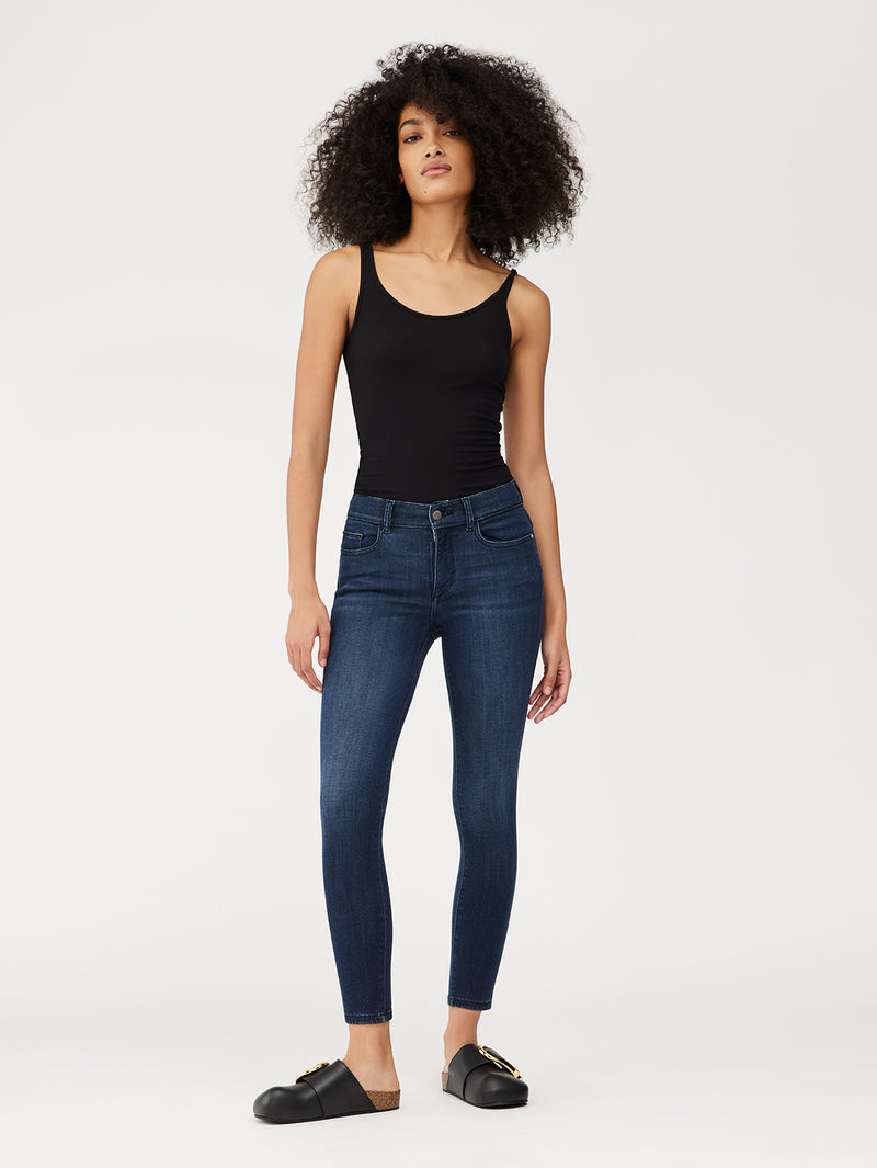 Farrow Skinny High Rise Instasculpt Ankle | Dark Indigo