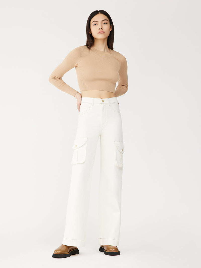 Hepburn Wide Leg Vintage | Eggshell Cargo